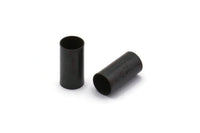 Black Round Tubes, 25 Oxidized Brass Tubes (5x10mm) Bs 1461 S039