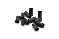 Black Round Tubes, 25 Oxidized Brass Tubes (5x10mm) Bs 1461 S039