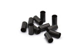 Black Round Tubes, 25 Oxidized Brass Tubes (5x10mm) Bs 1461 S039