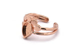 Rose Gold Ring Setting, Rose Gold Plated Brass Drop Rings With 1 Stone Setting - Pad Size 9x6mm V047 V077 Q0832