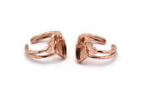 Rose Gold Ring Setting, Rose Gold Plated Brass Drop Rings With 1 Stone Setting - Pad Size 9x6mm V047 V077 Q0832