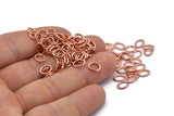 Oval Jump Ring, 100 Rose Gold Tone Brass Oval Jump Rings (7x5x0.9mm) A1070