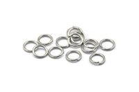 Silver Jump Ring, 100 Silver Tone Brass Jump Rings (9x1.2mm) A1010