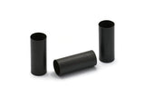 Black Tube Beads - 5 Oxidized Brass Tubes (12x30mm) Bs 1476 S018