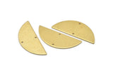 Brass Half Moon, 8 Raw Brass Textured Semi Circle Blanks With 2 Holes, Charms, Earrings, Pendants (39x15x1mm) D0800