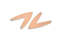 Rose Gold Letter Charm, 2 Rose Gold Plated Brass V Shape Connectors With 2 Holes, Findings (31x22.5x0.80mm) D996 Q0862