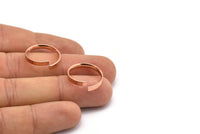 Rose Gold Adjustable Rings, 6 Rose Gold Plated Brass Adjustable Rings (19mm) MN49