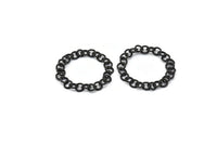 Black Round Charm, Oxidized Black Plated Brass Chain Shaped Round Charm, Pendants, Earrings, Findings (41x2.5mm) N1743 S1176