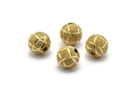 Brass Ball Bead, 24 Raw Brass Spacer Beads, Findings (10mm) D967