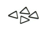 Black Triangle Charm, 24 Oxidized Brass Black Triangle Charms (12x0.80mm) BS 1022 S444