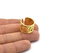 Brass Royal Ring, Raw Brass Royal Ring With 1 Stone Settings - Pad Size 6x4mm N2014