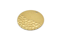 Brass Round Charm, 10 Raw Brass Round Charms With 1 Hole, Pendnats, Earrings, Findings (25x0.80mm) D963