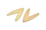 Gold Letter Charm, 2 Textured Gold Plated Brass V Shape Connectors With 2 Holes, Findings (31x22.5x0.80mm) D995 Q0869