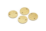 Brass Cabochon Tag, 24 Textured Raw Brass Cabochon Tags With 2 Holes, Connectors (12x1mm) D1534