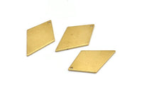 Brass Diamond Charm, 12 Raw Brass Rhombus Stamping Blanks With 1 Hole, Earrings, Findings (29x17x1mm) D1215