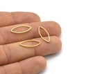 Brass Marquise Ring , 100 Raw Brass Marquise Ring, Connector, Charms (8x20x0.80mm) D0041