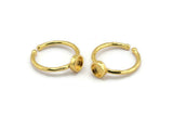 Gold Ring Settings, 2 Gold Plated Brass Round Ring With 1 Stone Setting - Pad Size 5mm N1762