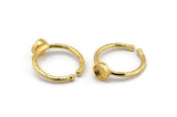 Gold Ring Settings, 2 Gold Plated Brass Round Ring With 1 Stone Setting - Pad Size 5mm N1762