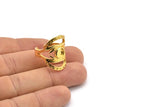 Gold Ring Setting, Gold Plated Brass Duke Ring With 1 Stone Settings - Pad Size 6mm N1794