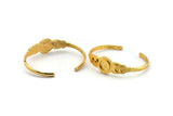 Gold Moon Cuff, Gold Plated Brass Moon Phases Bracelet Stone Setting With 1 Pad - Pad Size 10mm N1777