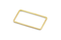 Gold Rectangle Connector, 24 Gold Tone Brass Rectangle Connectors, Charms, Findings (13x23x0.80mm) D1446