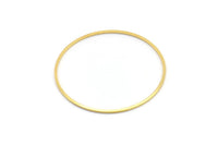 45mm Circle Connector, 12 Gold Tone Brass Circle Connectors (45x1x1mm) D1579