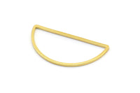 Gold Half Moon, 12 Gold Tone Brass Semi Circle Connectors (15x30x1mm) D1560