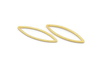 Gold Marquise Charm, 50 Gold Tone Brass Marquise Rings, Connectors, Charms (8x28x0.90mm) D1529