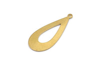 Brass Drop Charm, 12 Raw Brass Drop Charms With 1 Loop, Earrings, Findings (35x15x0.80mm) D1128