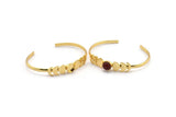 Gold Moon Cuff, Gold Plated Brass Moon Phases Cuff Stone Setting With 1 Pad -  Pad Size 8mm N1143 Q0990