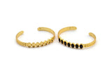 Gold Star Cuff, Gold Plated Brass Star Cuff Stone Setting With 7 Pads - Pad Size 6x4mm N1656