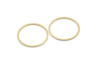 26mm Circle Connectors, 12 Gold Plated Brass Circle Connectors (26x1x1mm) Bs 1091 Q0368