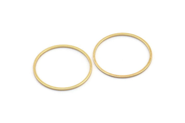 26mm Circle Connectors, 12 Gold Plated Brass Circle Connectors (26x1x1mm) Bs 1091 Q0368