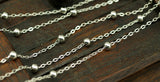 Silver Brass Chain, 20 Meter - 3.3 Feet  (2x1.5mm) Silver Tone Brass Soldered Chain With Ball C54  ( Z022 )