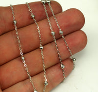 Silver Brass Chain, 20 Meter - 3.3 Feet  (2x1.5mm) Silver Tone Brass Soldered Chain With Ball C54  ( Z022 )