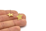 Brass Star Earring, 12 Raw Brass Star Stud Earrings (15x16x1mm) BS 1860 A2047