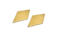 Brass Diamond Charm, 12 Raw Brass Rhombus Stamping Blanks With 1 Hole, Earrings, Findings (29x17x1mm) D1215