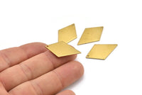 Brass Diamond Charm, 12 Raw Brass Rhombus Stamping Blanks With 1 Hole, Earrings, Findings (29x17x1mm) D1215