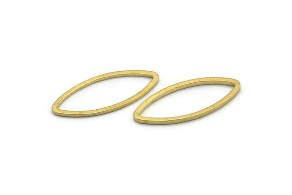 Brass Marquise Ring , 100 Raw Brass Marquise Ring, Connector, Charms (8x20x0.80mm) D0041