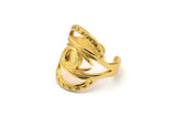 Gold Ring Setting, Gold Plated Brass Duke Ring With 1 Stone Settings - Pad Size 6mm N1794