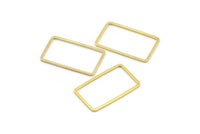 Gold Rectangle Connector, 24 Gold Tone Brass Rectangle Connectors, Charms, Findings (13x23x0.80mm) D1446