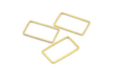 Gold Rectangle Connector, 24 Gold Tone Brass Rectangle Connectors, Charms, Findings (13x23x0.80mm) D1446