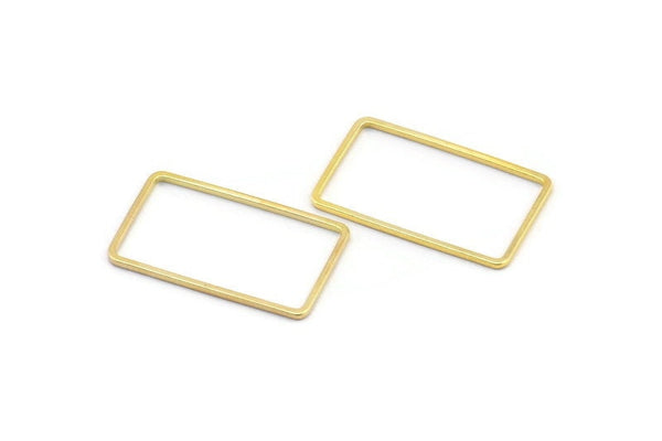 Gold Rectangle Connector, 24 Gold Tone Brass Rectangle Connectors, Charms, Findings (13x23x0.80mm) D1446