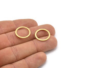 Brass Circle Connector, 25 Raw Brass Circle Connectors (18x0.90mm) D1481