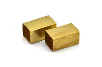Rectangle Spacer Bead, 12 Huge Raw Brass Square Tubes (14x25mm) Bs 1522