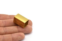 Rectangle Spacer Bead, 12 Huge Raw Brass Square Tubes (14x25mm) Bs 1522