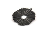 Black Sun Charm, 8 Oxidized Black Brass Sun Charms With 1 Loop (25x23mm) D1235 S1155