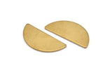 Semi Circle Blank, 10 Raw Brass Half Moon Blanks Without Holes (28x13x1mm) D978