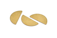 Semi Circle Blank, 10 Raw Brass Half Moon Blanks Without Holes (28x13x1mm) D978