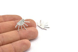 Silver Sun Earring, 2 925 Silver  Sunshine Stud Earrings (21x15mm) P025